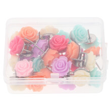 30St Heldere Resin Pushpins Met Bloemdesign Voor Prikborden