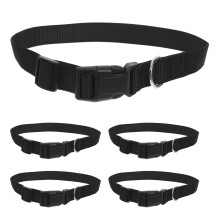 5Pcs Adjustable Livestock Collar in Black for Sheep Goats with D Ring