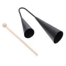 2Ensembles Double Trompette Percussion Metal Noir Avec Marteau Bois