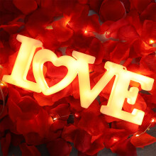 Segno luminoso LED a forma di lettera d'amore 3xAAA multicolore telecomando