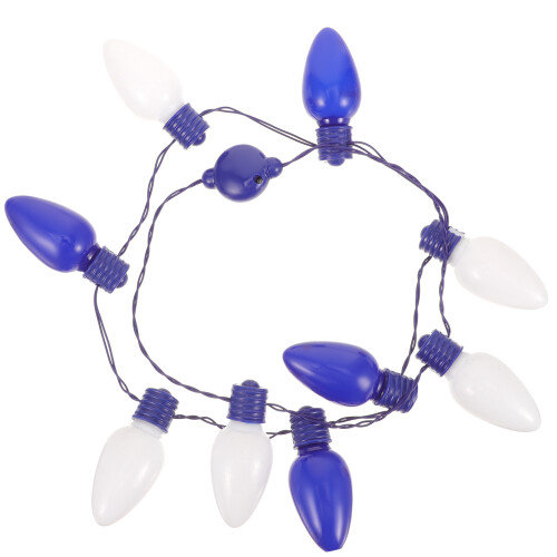 4Pièces Colliers Décoratifs LED Bleus Hanoukka Ampoule Pour 2