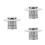 3Pièces Chapeaux Maison Acier Inoxydable Argentés 5