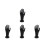 4Pièces Mannequin Main Noire PVC Multifonction Pour Bijoux Décor 5