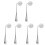 6Pièces Couverts Ergonomiques Argentés Maison Poids Polyvalents 2