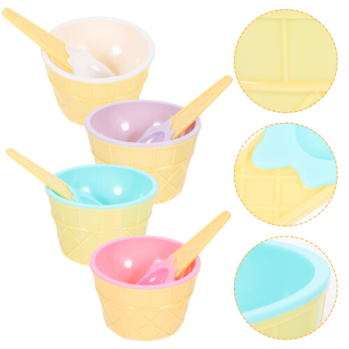 5Ensembles Bols Glace Enfants Solides Couleurs Attrayantes 2