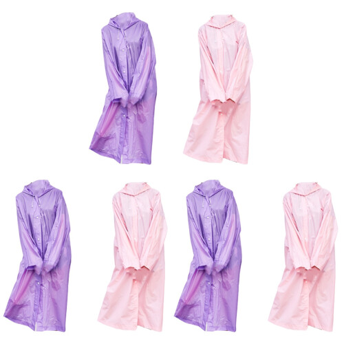 6Pcs Durable Non-Disposable Rain Coat Lightweight for Outdoor Use 1