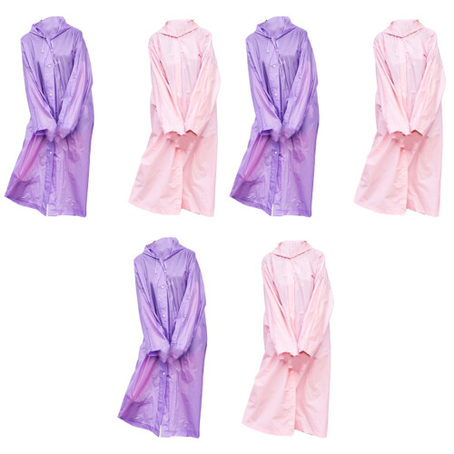 6Pcs Durable Non-Disposable Rain Coat Lightweight for Outdoor Use 2