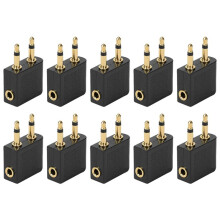 10 PièCes Adaptateur de Prise 3,5 mm Jack Audio Convertisseur de Casque Adaptateur Connecteur de Casque pour éCouteurs de en Avion de Compagnie