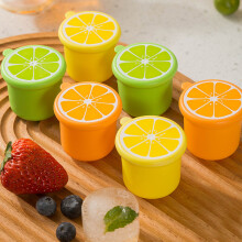 6 piezas de moldes cilíndricos para cubitos de hielo con tapa, PE, colores mixtos