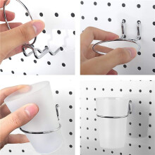 18 Sets Pegboard Bins with Rings Style Pegboard Hooks with Pegboard Cups Pegboard Cup Holder Accessories Transparent