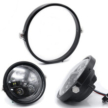 2X Universale Nero 5,75 Pollici Nel Alluminio Rotondo Alloggiamento del Faro Alloggiamento del Faro di Montaggio Staffa di Montaggio Motocicli