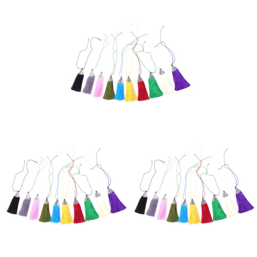 30Pièces Signets Pompons Multicolores Faits Main Pour DIY 1