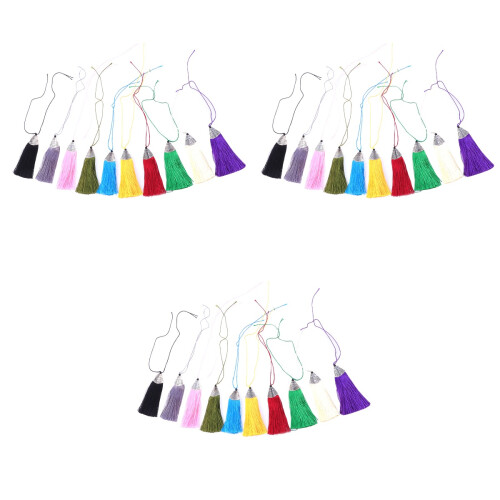 30Pièces Signets Pompons Multicolores Faits Main Pour DIY 2
