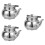 3Pcs Silver Stainless Steel Tea Kettle Comfortable Handle Home 9