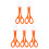 20Pièces Clips Ciseaux Enfant Orange Plastique Robustesse Extérieur 2
