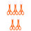 20Pièces Clips Ciseaux Enfant Orange Plastique Robustesse Extérieur 3