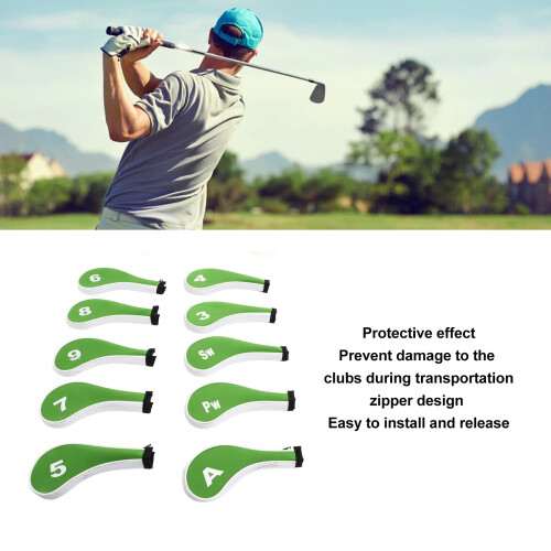 10 Pcs Zipper Iron Covers Golf