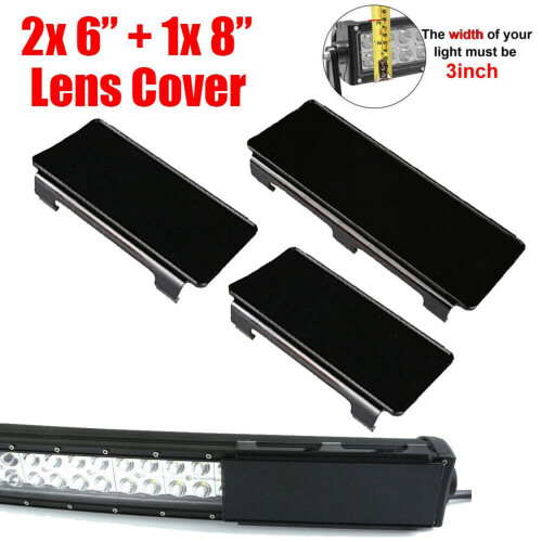 2X Capa Protetora de Lente Preta de 20 Polegadas para Caminhão com Barra de Luz LED Offroad 4WD SUV ATV 1