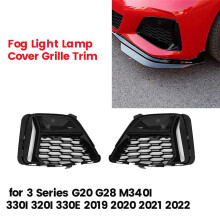 1Pair Front Fog Light Grille Trim Cover for 3 Series G20 G21 G28 M340I 2019-2022 51118075649 51118075650, B