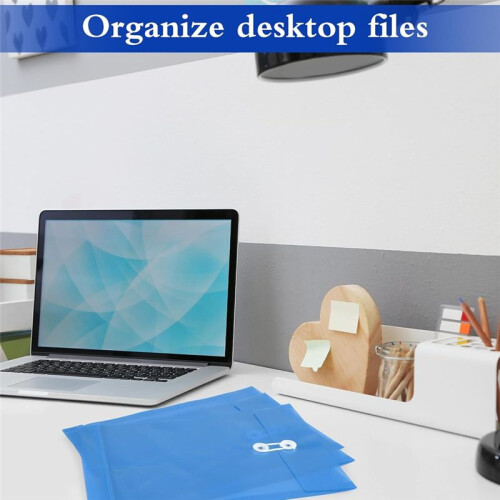 12PCS Plastic File Folders for Documents,A4 Plastic Envelopes Folders with Snap Closure and String Tie,for School Home A 2