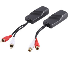 1 Pair RCA Audio Network Cable Extender Twisted Pair Transmitter RCA Interface 2-Way Audio Extender RJ45 to RCA Extender