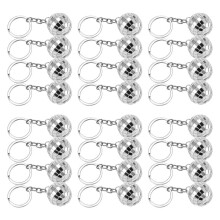 Disco Keychain,24 Pieces Disco Party Favors Keychain 70S Disco Keychain Silver Mirror Keychain Party