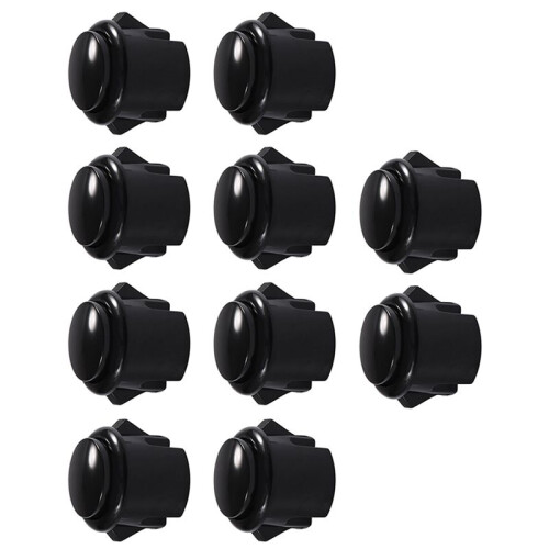 10 Pcs Arcade Buttons 30Mm Responsive Arcade Buttons for Gaming Enthusiasts Black 2