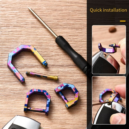 TitaniumlegeringGespSleutelhangerPlatD-VormigOntwerpHoefijzerGespMultitoolAutoGespOutdoorGearS 2