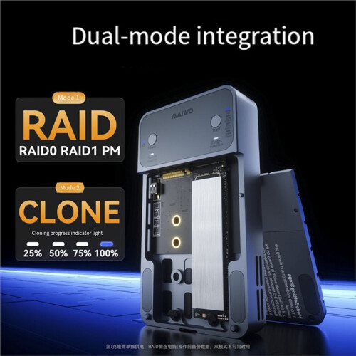 MAIWO USB3.2 20Gbps M.2 NVMe  SSD Enclosure Compatible 8TB Solid State Drive Case for  4/3 Hard Box 2