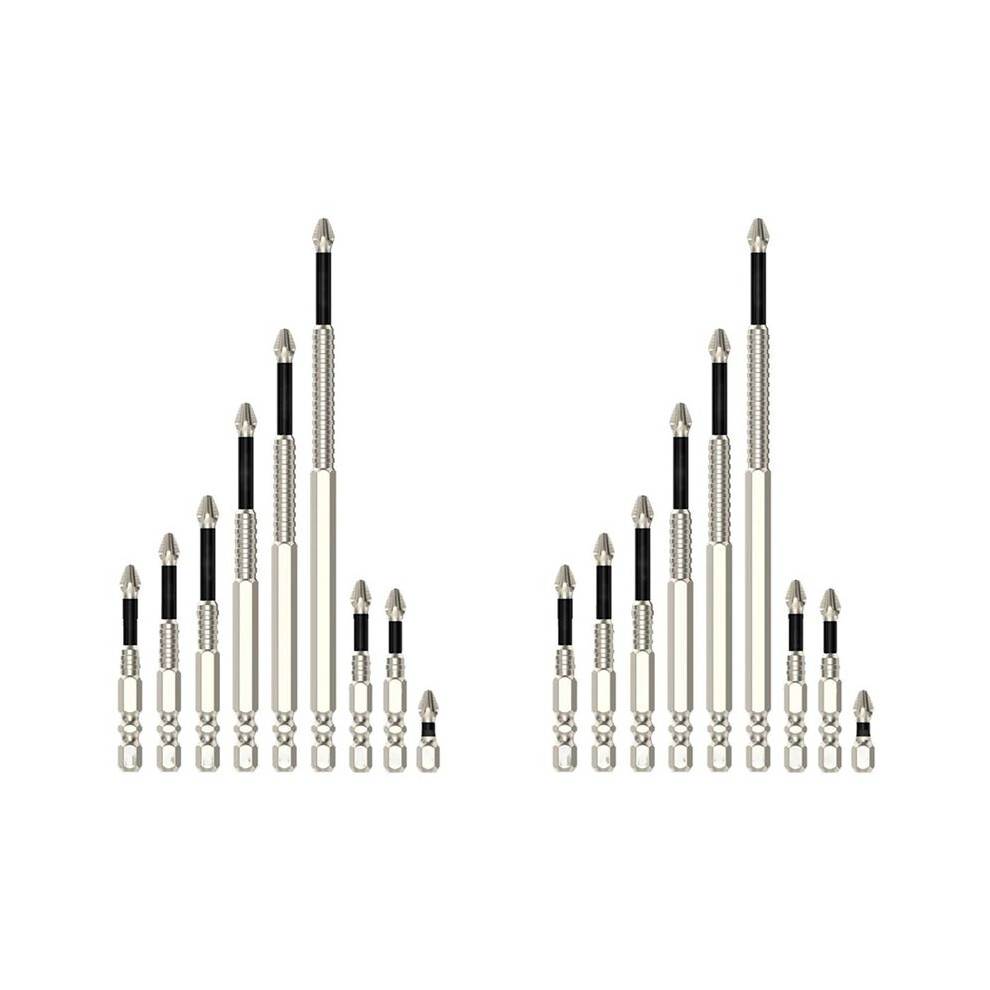 18Pcs Ph2 -Magnetic Screwdriver Bit Anti-Slip Long Drill Bits 25-150Mm For Electric Screwdrivers Hand Drills 4713300074744