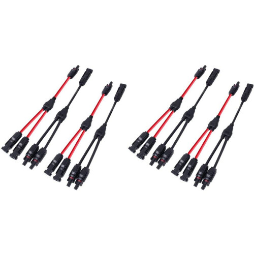 8X Power Solar Connector Y-Branch Cable, Solar Cable Parallel Adapter for Solar Panels
