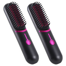 2X Electric Hair Brushes Wireless Hair Straightener Brush for Rechargeable Hair Straightener Cordless Heating Comb
