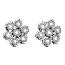 2X Tête de Rechange pour Rasoir Électrique 7D L Lame de Rasoir Étanche Cutter Flexible Tête de Lame de Rasoir à Barbe Flottante