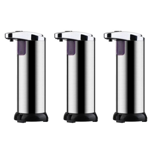3X Automatic Soap Dispenser Touchless with Waterproof Base, 250Ml Liquid Soap Dispenser for Kitchen Bathroom Hotel