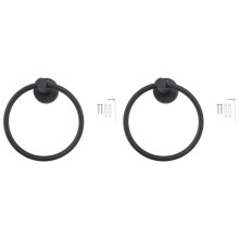 2X Handdoekring voor Badkamer, Handdoekhouder Ronde Handdoekhanger Muurbevestiging 304 Roestvrij Staal Geborstelde Afwerking (Zwart)