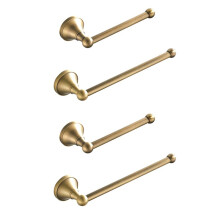 4 StüCke Badezimmer ZubehöR Satz - Handtuchhalter und Toiletten Papierhalter Wand Halterung Aus Antikem Messing, GebüRstete Bronze