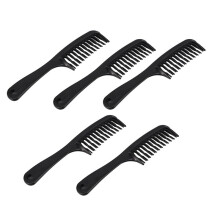 5X Pettine per Shampoo con Pettine per Capelli Neri un Doppia Righe con Manico per Capelli Bagnati Ricci Lunghi