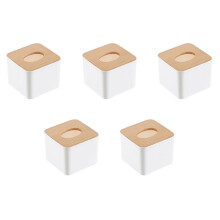 5X Scatola del Tessuto Quadrata Scatola del Tessuto con Coperchio Nel Legno Scatola del Tessuto Nel Legno Rimovibile per Uso Domestico