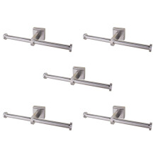 5X Stainless Steel Toilet Roll Holder Double Ring Toilet Paper Holder Wall Mounted Bathroom Toilet Paper Shelf Silver