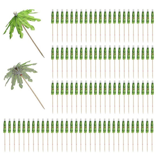 200Pcs Umbrellas for Drinks, Coconut  Tree Umbrella Toothpicks, Tropical Umbrella Decorations for Cupcake 1