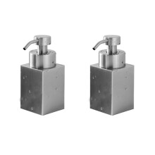 2X 304 Rostfritt Stål Tvål Dispenser Duschgel Dispenser Flaska Schampo Skumskum Skummande Flaska Lotion Flaska Silver