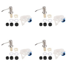 4X Zeepdispenser voor Aanrecht Ingebouwde Aanrecht Zeepdispenser Pompkop met 46 Inch Verlengbuisset (Zilver)