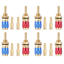 8 Stück 6 mm Wassergekühlter Luftgekühlter Gas-Wasser-Adapter Schnellkupplung für MIG WIG-Schweißbrennerstecker, Blau + Rot
