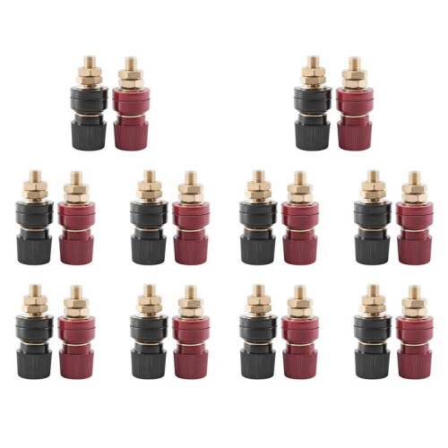 20Pcs Terminal Binding Post, 555 Type Brass Pillar Terminal Block M8 Thread Diameter Binding Post 220V-380V 200A