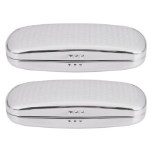 2X Glasses Case, Aluminum Hard Shell Eyeglasses Case Striped Spectacles Box