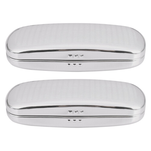 2X Glasses Case, Aluminum Hard Shell Eyeglasses Case Striped Spectacles Box