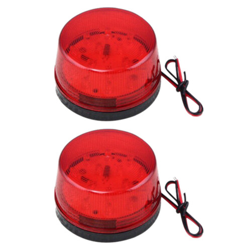2X 12V Alarm Led Flashing Strobe Light for Home Security Alarm System Red