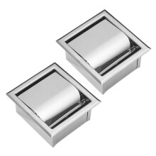 2X Soporte de Papel Higiénico Empotrado de Acero Inoxidable Soporte de Papel Higiénico de Pared, Dispensador de Papel Tisú Empotrado para Baño