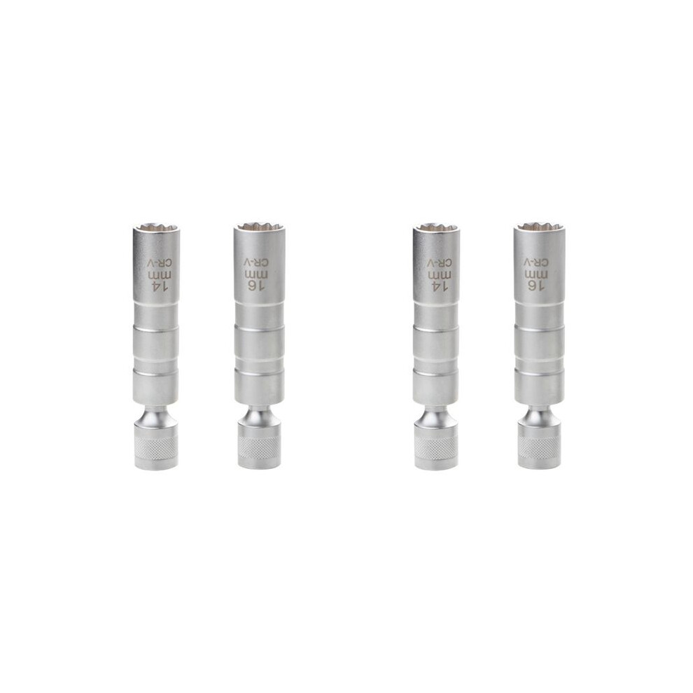 4Pcs 14Mm 16Mm Magnet Removal Tool Wrench Sleeve 3/8Inch 12-Point Swivel Candle Key Socket Kit S 4713594919424