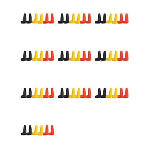 60pc Electric Guard Motor Winch Cable Terminal Boot Rubber Cover Black+Red+Yellow